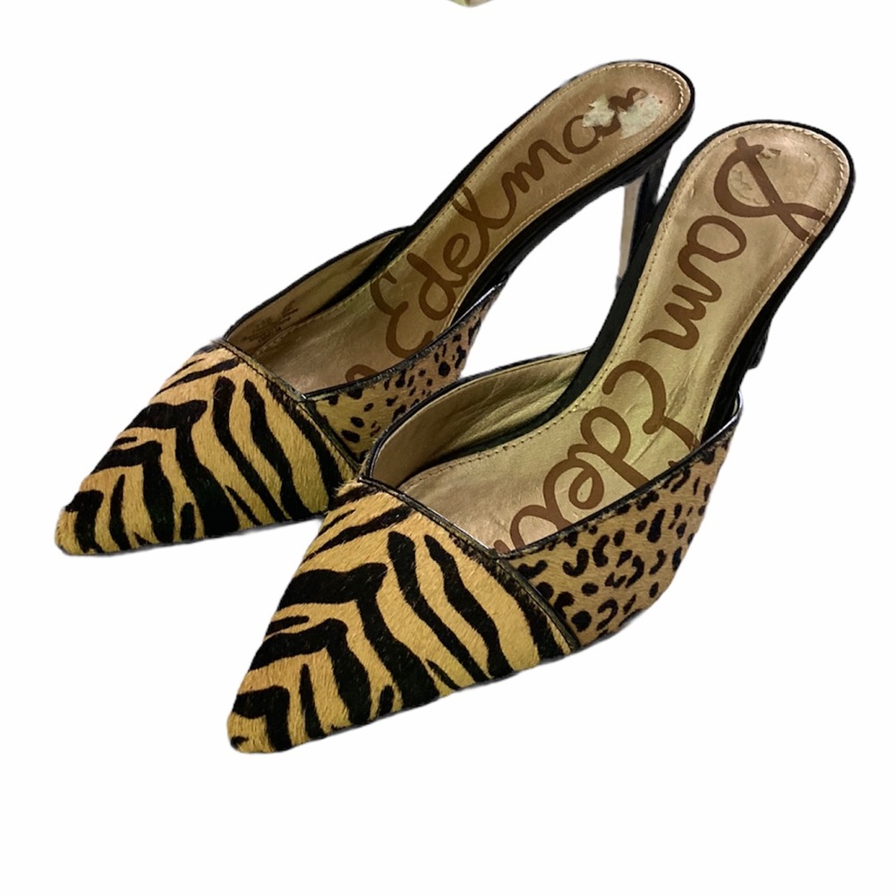 Sam Edelman Odelia Animal Leopard Mules Heels
